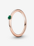 Pandora Timeless Green Solitaire Ring Size 7