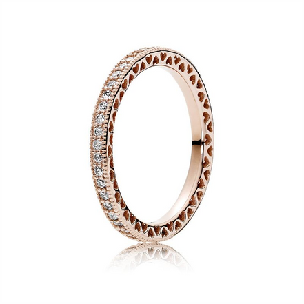 Pandora Timeless Sparkle And Hearts Ring Size 6