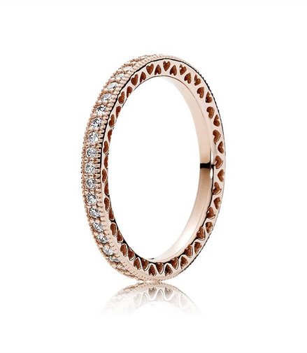Pandora Timeless Sparkle And Hearts Ring Size 6