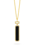 Doves 18K Yellow Gold Gatsby Diamond And Black Onyx Drop Pendant Necklace