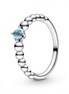 Pandora Moments March Aqua Blue Beaded Ring Size 7
