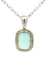 Raymond Mazza 14K Yellow Gold Bezel and Cushion Chalcedony Necklace