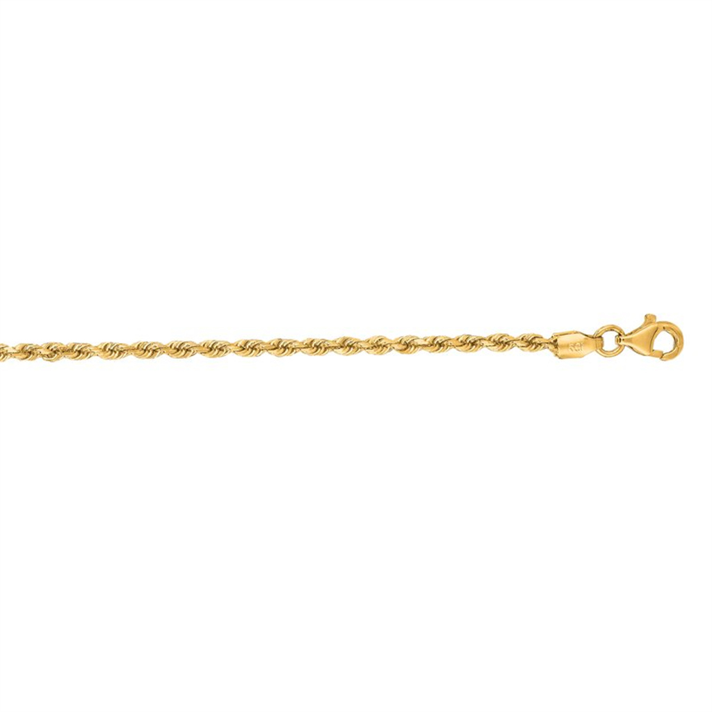 Royal Chain 14K Yellow Gold 20" 2mm Diamond Cut Royal Rope Chain