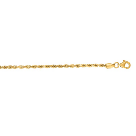 Royal Chain 14K Yellow Gold 20" 2mm Diamond Cut Royal Rope Chain
