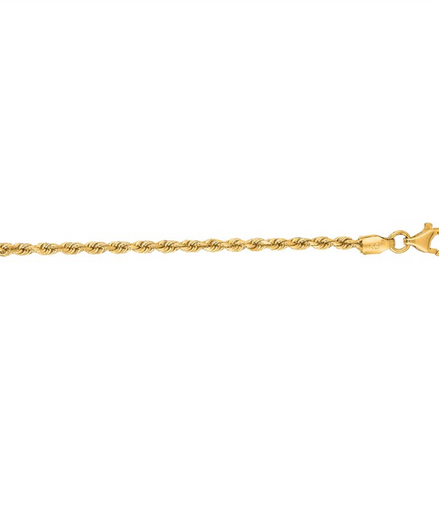 Royal Chain 14K Yellow Gold 20" 2mm Diamond Cut Royal Rope Chain
