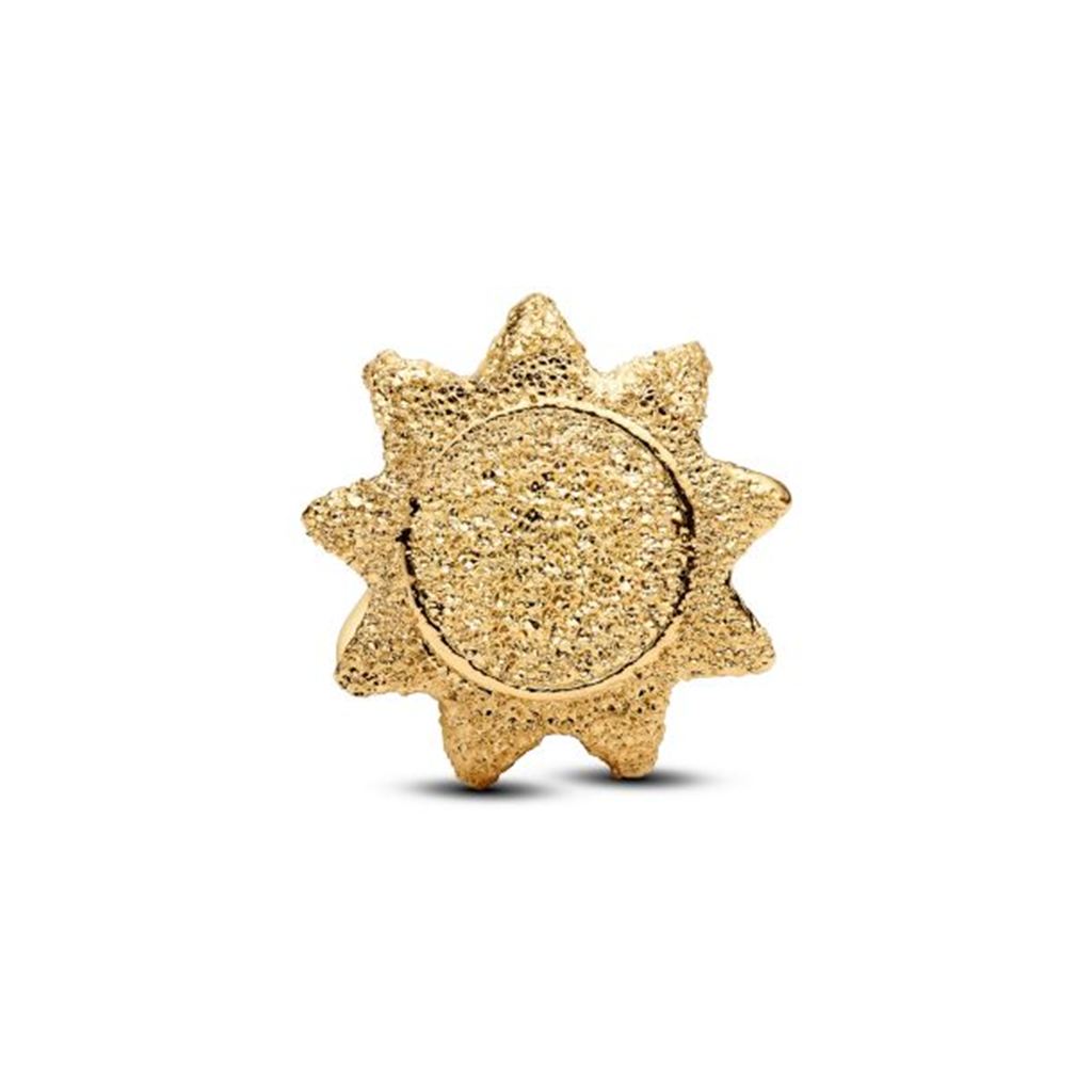 Pandora Textured Sun Gold-Plated Mini Charm