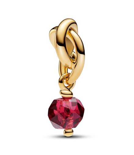 Pandora Moments July Birthstone Faceted True Red Eternity Circle Dangle Charm
