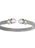 Phillip Gavriel Silver And 18K Gold  Fresh Water Pearl Popcorn Open Cuff Bangle Bracelet