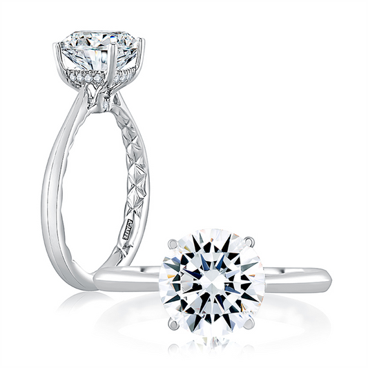 A.JAFFE Solitaire Engagement Ring With Peekaboo Diamonds