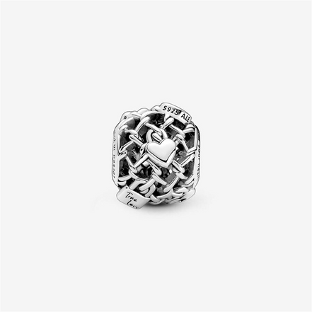 Pandora Moments "True Love" Openwork Chain Link Padlock Charm