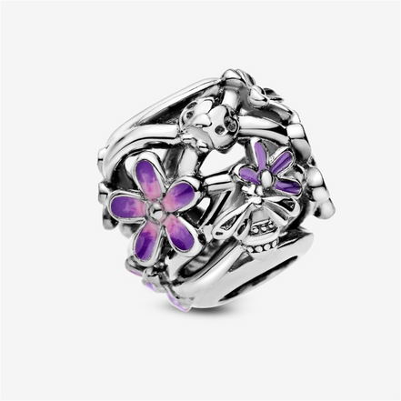 Pandora Moments Openwork Purple Daisy Charm