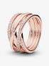 Pandora Timeless Sparkling & Polished Lines Ring Size 7