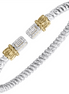 Vahan 14K Gold And Sterling Silver Diamond 3mm Open Cuff Bracelet