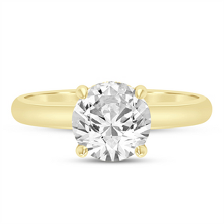 14k Yellow Gold 2 CTW Round Semi-Mount Diamond Engagement Ring