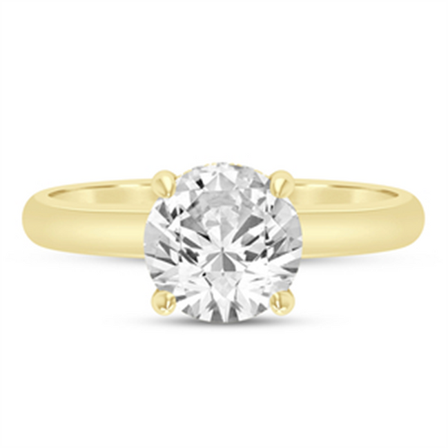 14k Yellow Gold 2 CTW Round Semi-Mount Diamond Engagement Ring