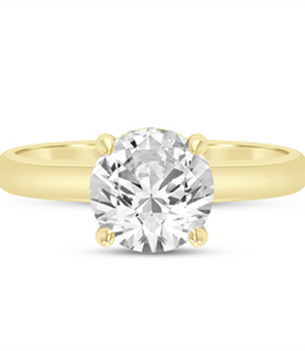 14k Yellow Gold 2 CTW Round Semi-Mount Diamond Engagement Ring