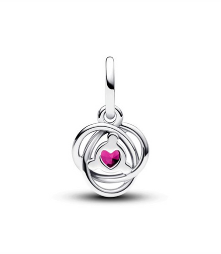 Pandora Moments October Pink Eternity Circle Dangle Charm