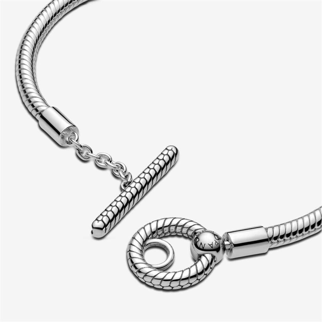 Pandora Moments T-Bar Snake Chain Bracelet Size 23