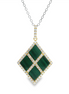 14K Two-Tone Exquisite Malachite And Diamond Pendant