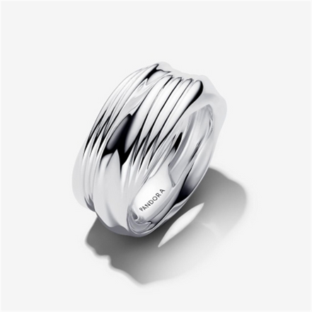 Pandora Sterling Silver Twisted Double Ring Size 7
