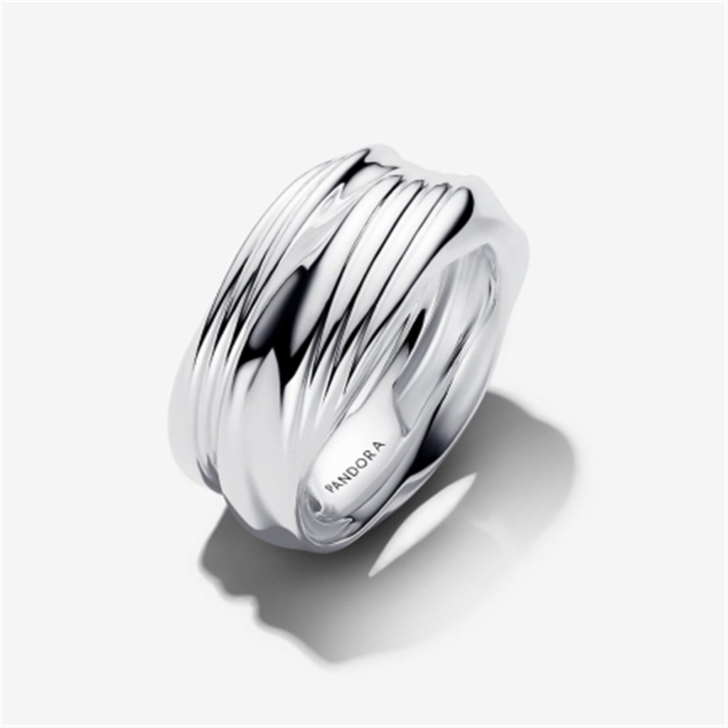 Pandora Sterling Silver Twisted Double Ring Size 7