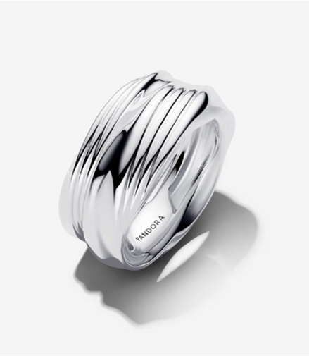 Pandora Sterling Silver Twisted Double Ring Size 7