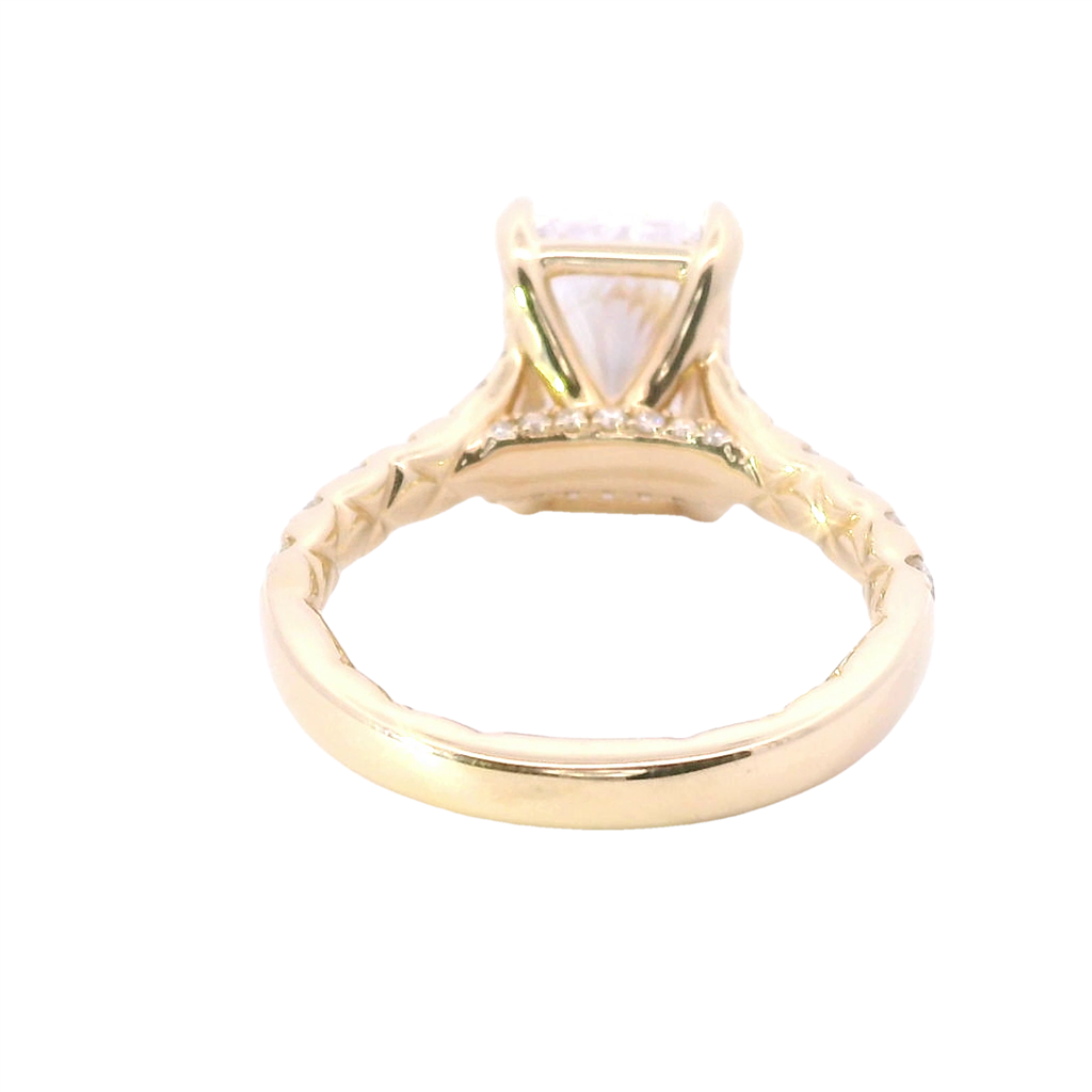 A.JAFFE 14K Yellow Gold 0.60 CTW Radiant Cut Semi-Mount Engagement Ring