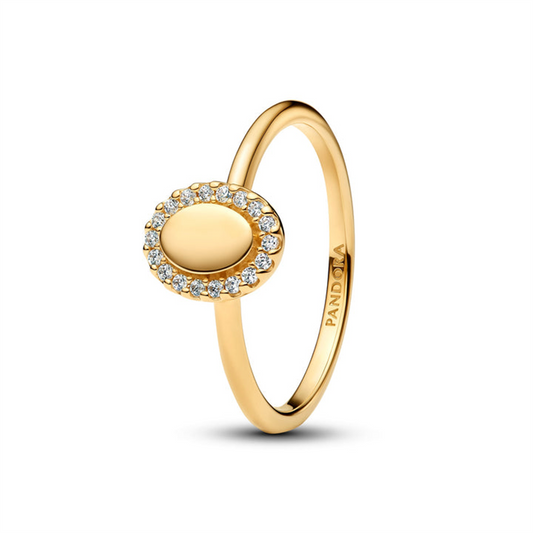 Pandora Timeless Engravable Oval Halo Ring Size 7