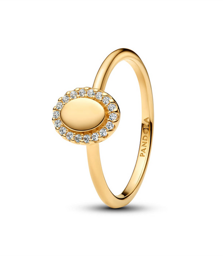 Pandora Timeless Engravable Oval Halo Ring Size 7
