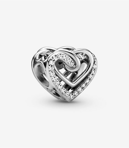 Pandora Moments Sparkling Entwined Hearts Charm