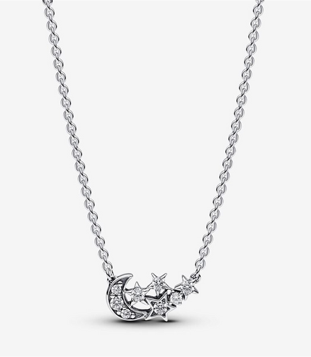 Pandora Timeless Sparkling Moon & Star Collier Necklace 45 cm