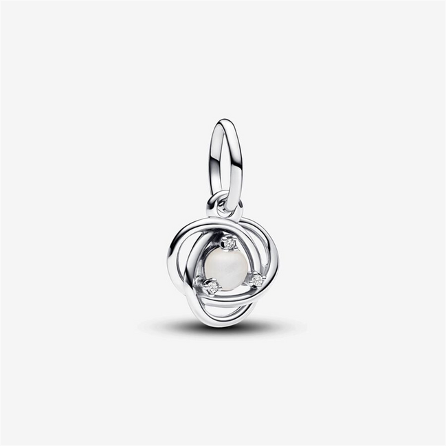 Pandora Moments June White Eternity Circle Dangle Charm