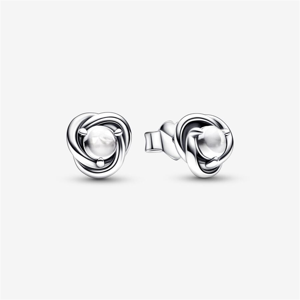 Pandora Moments April Birthstone Eternity Circle Stud Earrings