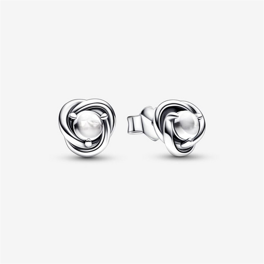 Pandora Moments April Birthstone Eternity Circle Stud Earrings