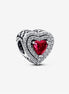 Pandora Timeless  Red Sparkling Levelled Heart Charm