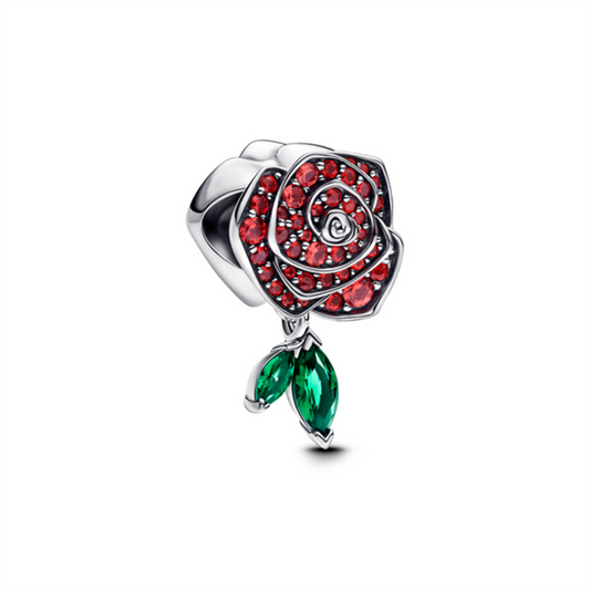 Pandora Moments Sparkling Rose in Bloom Charm