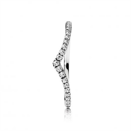 Pandora Timeless Sparkling Wishbone Ring Size 7.5