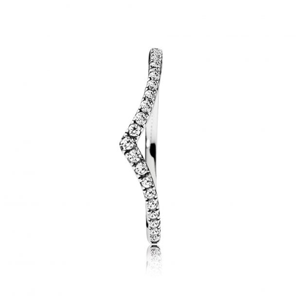Pandora Timeless Sparkling Wishbone Ring Size 7.5