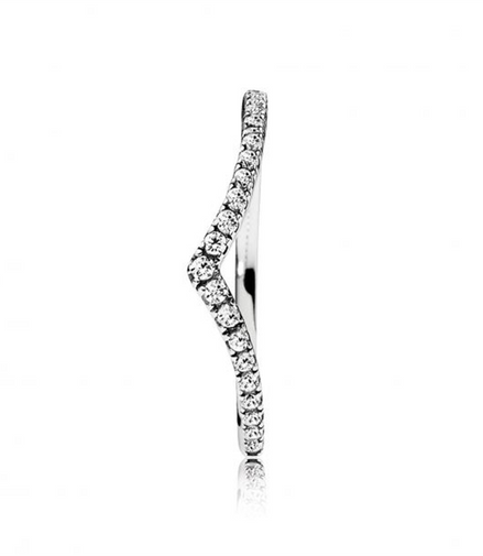 Pandora Timeless Sparkling Wishbone Ring Size 7.5