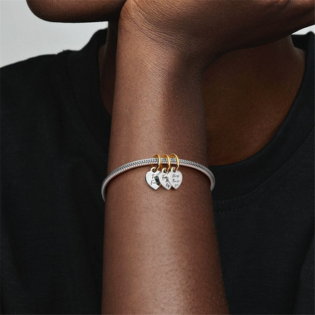 Pandora Moments Two-Tone Splittable Friendship Triple Dangle Charm