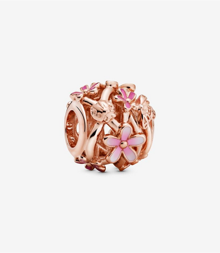 Pandora Moments Openwork Pink Daisy Flower Charm