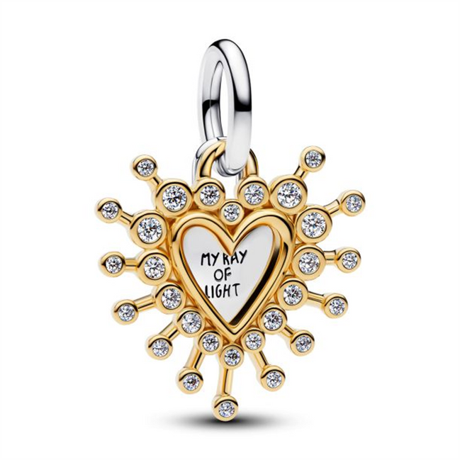 Pandora Radiant Heart Double Two-Tone Dangle Charm