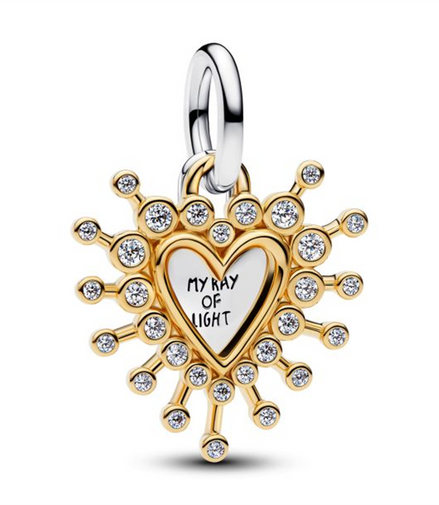 Pandora Radiant Heart Double Two-Tone Dangle Charm