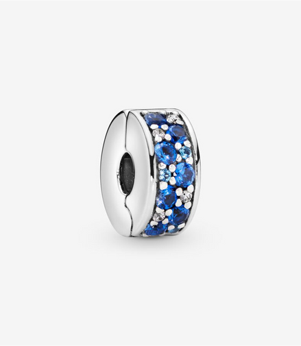 Pandora Moments Blue Pavé Clip Charm