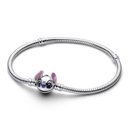 Pandora Disney Stitch Snake Chain Bracelet Size 17