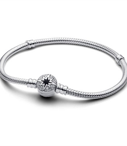 Pandora North Star Clasp Snake Chain Bracelet Size 17