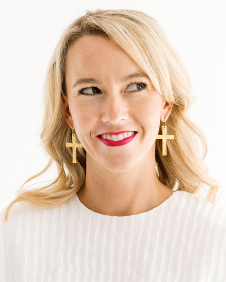 Susan Shaw 24K Triple Plated Gold Cross Earrings