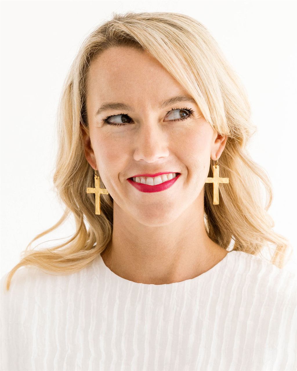 Susan Shaw 24K Triple Plated Gold Cross Earrings