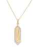 14K Yellow Gold And Diamond Engraveable Pendant Necklace