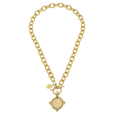 Susan Shaw Coin Toggle Necklace